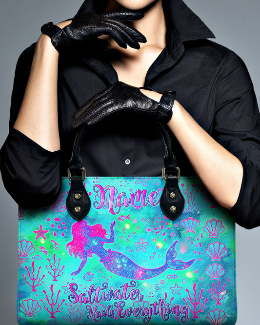 Saltwater Heals Everything Mermaid Leather Handbag