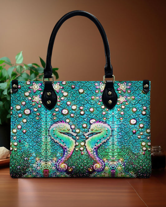 Glowing Seahorse Leather Handbag