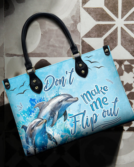 Don'T Make Me Flip Out Leather Handbag