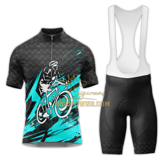 BigCrowns | Cycling Is Life Cyan Sleeve Custom Name Cycling Kit