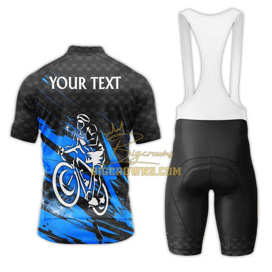 BigCrowns | Cycling Is Life Blue Sleeve Custom Name Cycling Kit