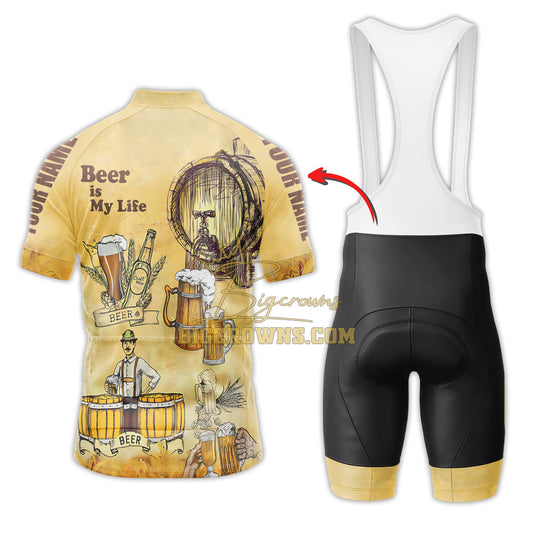 BigCrowns | Beer Is Life Sleeve Custom Name Cycling Kit
