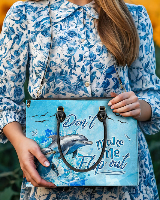 Don'T Make Me Flip Out Leather Handbag