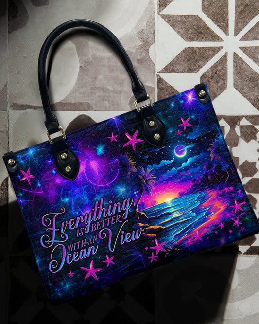 Everything Is Better Leather Handbag
