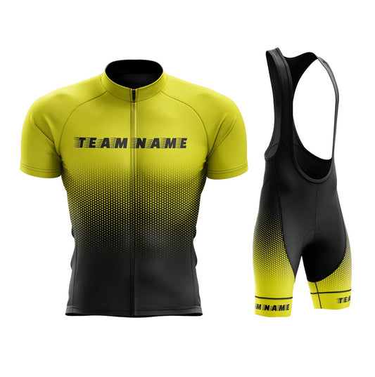BigCrowns | Custom Name Yellow Cycling Team Jersey and Bibs