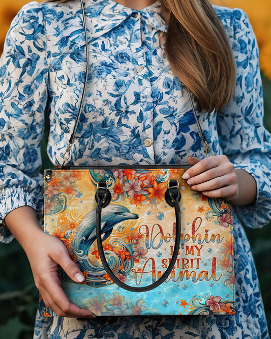 Dolphin Is My Spirit Animal Leather Handbag