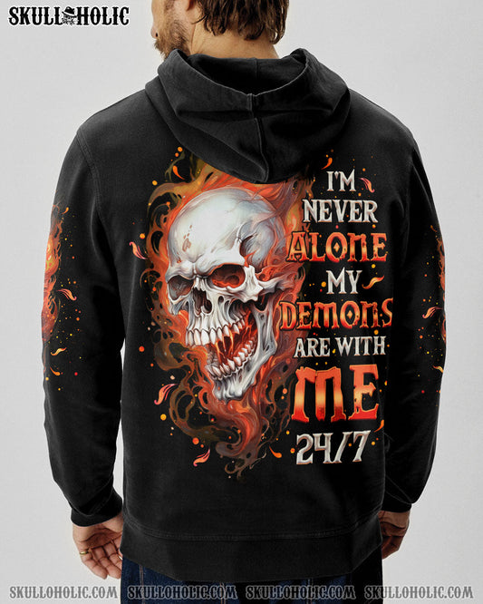 I'M NEVER ALONE SKULL FIRE BLACK ALL OVER PRINT - TLNO0402254