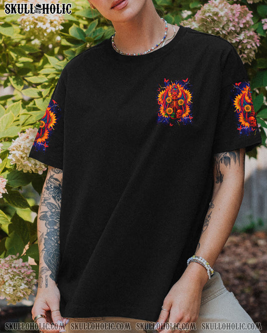 SHE IS SUNSHINE SKELETON SUNFLOWER ALL OVER PRINT - TLNT1404255