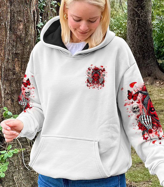 HOW HEARTLESS I CAN BE SKULL MESSY BUN ALL OVER PRINT - TLNT2802255
