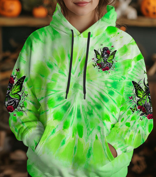 I'M A GOOD PERSON SKULL MESSY BUN TIE DYE ALL OVER PRINT - TLTW2702251