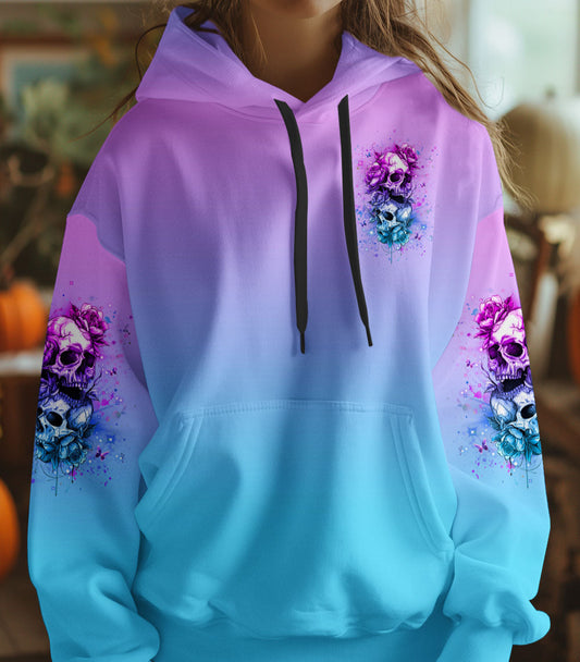 THE GOOD GIRL IN ME GOT TIRED SKULL ROSE ALL OVER PRINT - YHHG0303251