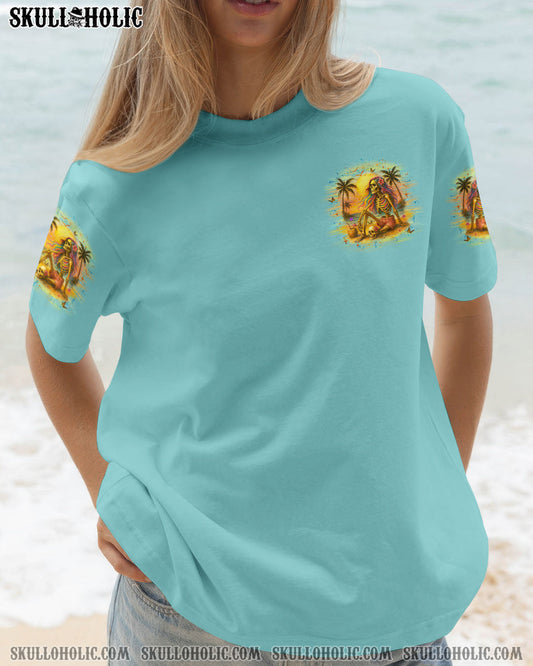 BEACH HAIR DON'T CARE SKULL LADY ALL OVER PRINT - YHLT1205252