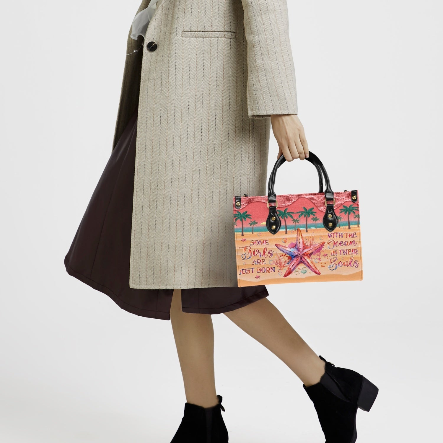 Bigcrowns SOME GIRLS ARE JUST BORN LEATHER HANDBAG T2703244