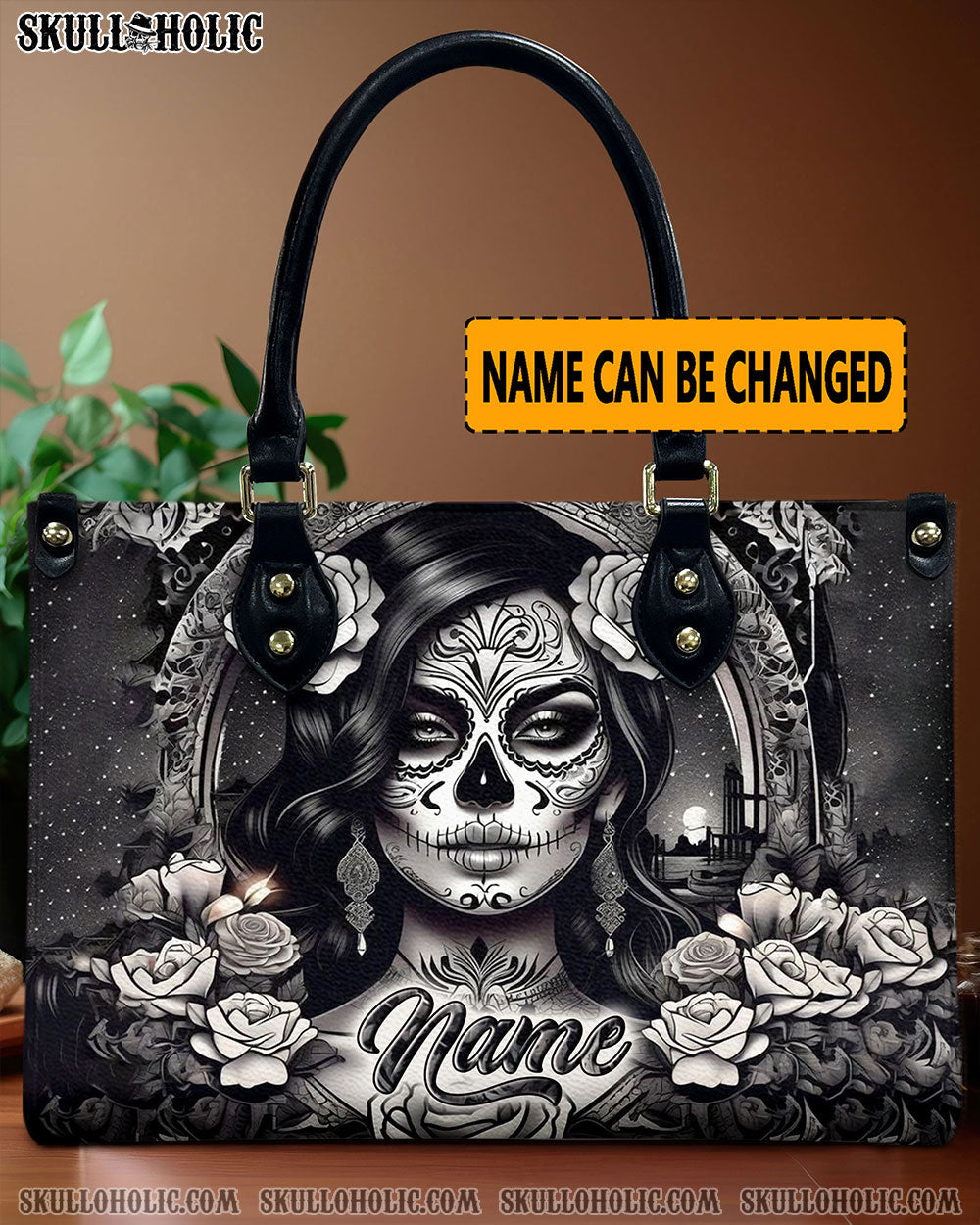 DANGEROUS SKULL LADY LEATHER HANDBAG - YHLN1212244