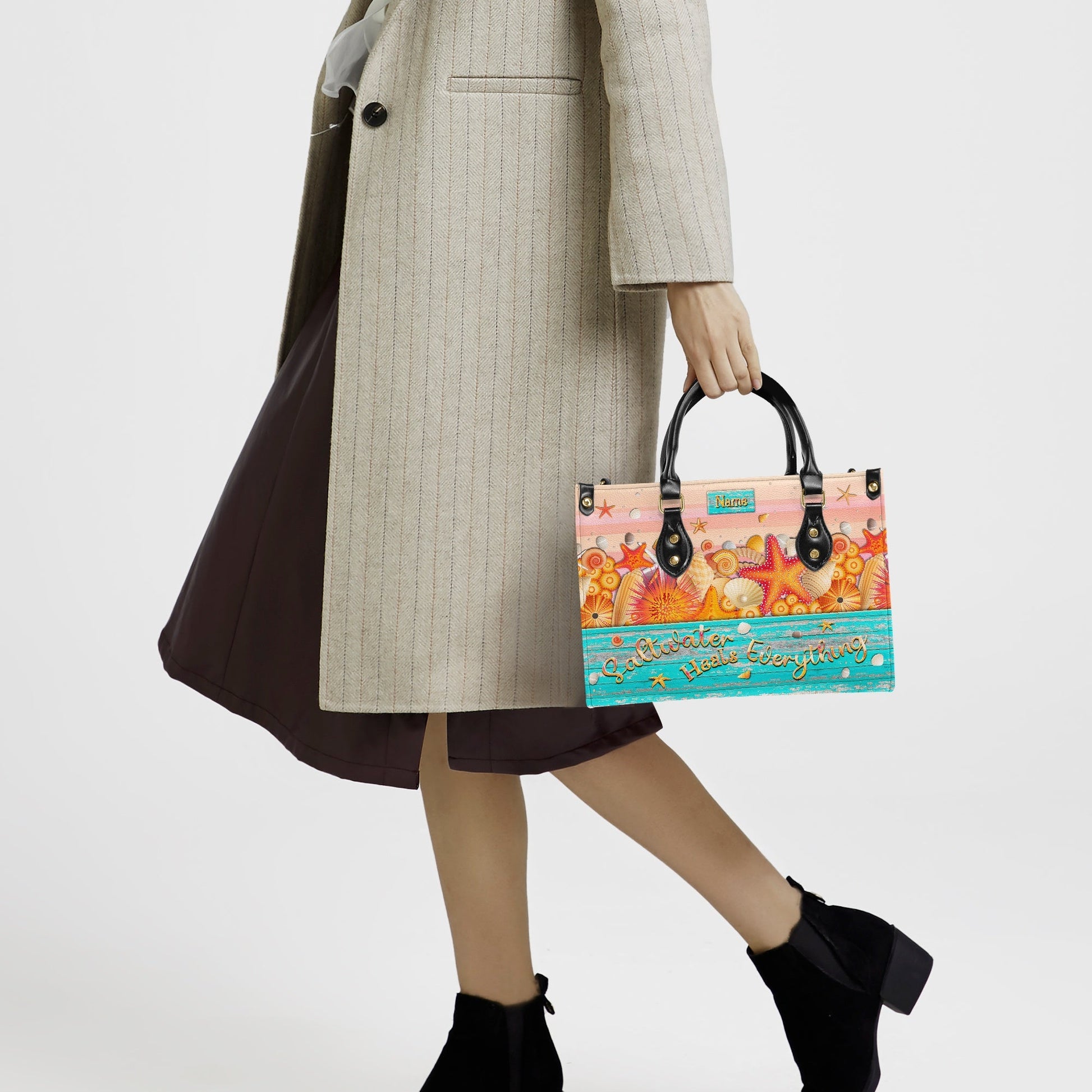 Bigcrowns SALTWATER HEALS EVERYTHING LEATHER HANDBAG YHKD2503242