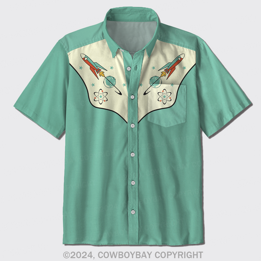 Cowboy Spaceship Button Up Shirts