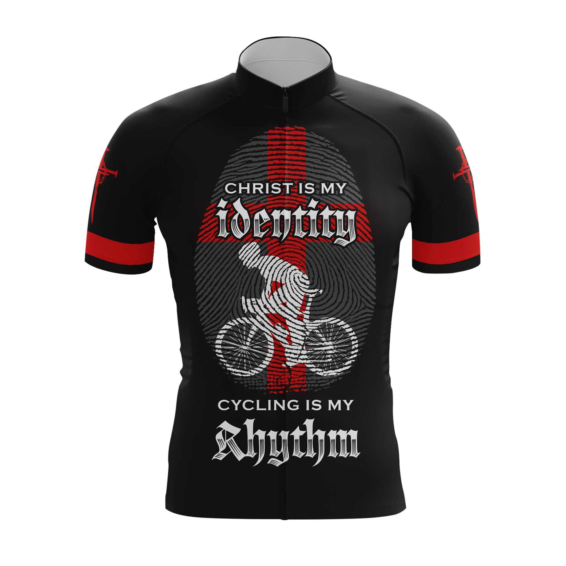 Christ Is My Identity Men's Cycling Jersey Set, Road Bike Cycling Kit for Men, Biking Outfit, Bicycle Suit, Team Racing Uniform