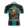 Powered By Jesus Men's Cycling Jersey Set, Road Bike Cycling Kit for Men, Biking Outfit, Bicycle Suit, Team Racing Uniform