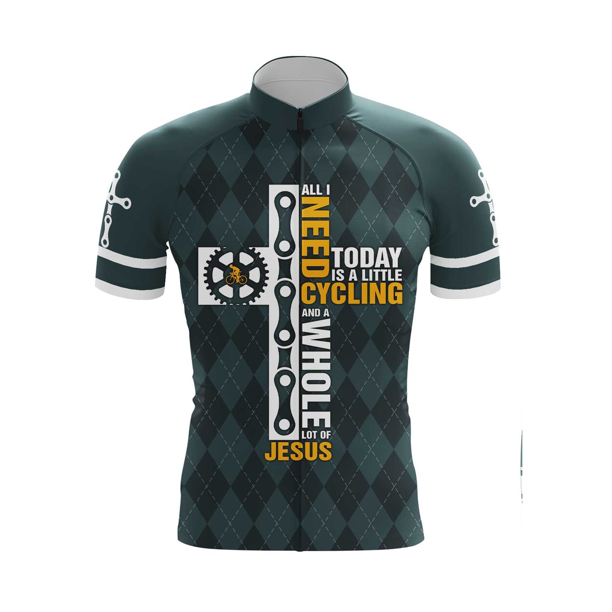 All I Need Is Cycling And Jesus Men's Cycling Jersey Set, Road Bike Cycling Kit for Men, Biking Outfit, Bicycle Suit, Team Racing Uniform