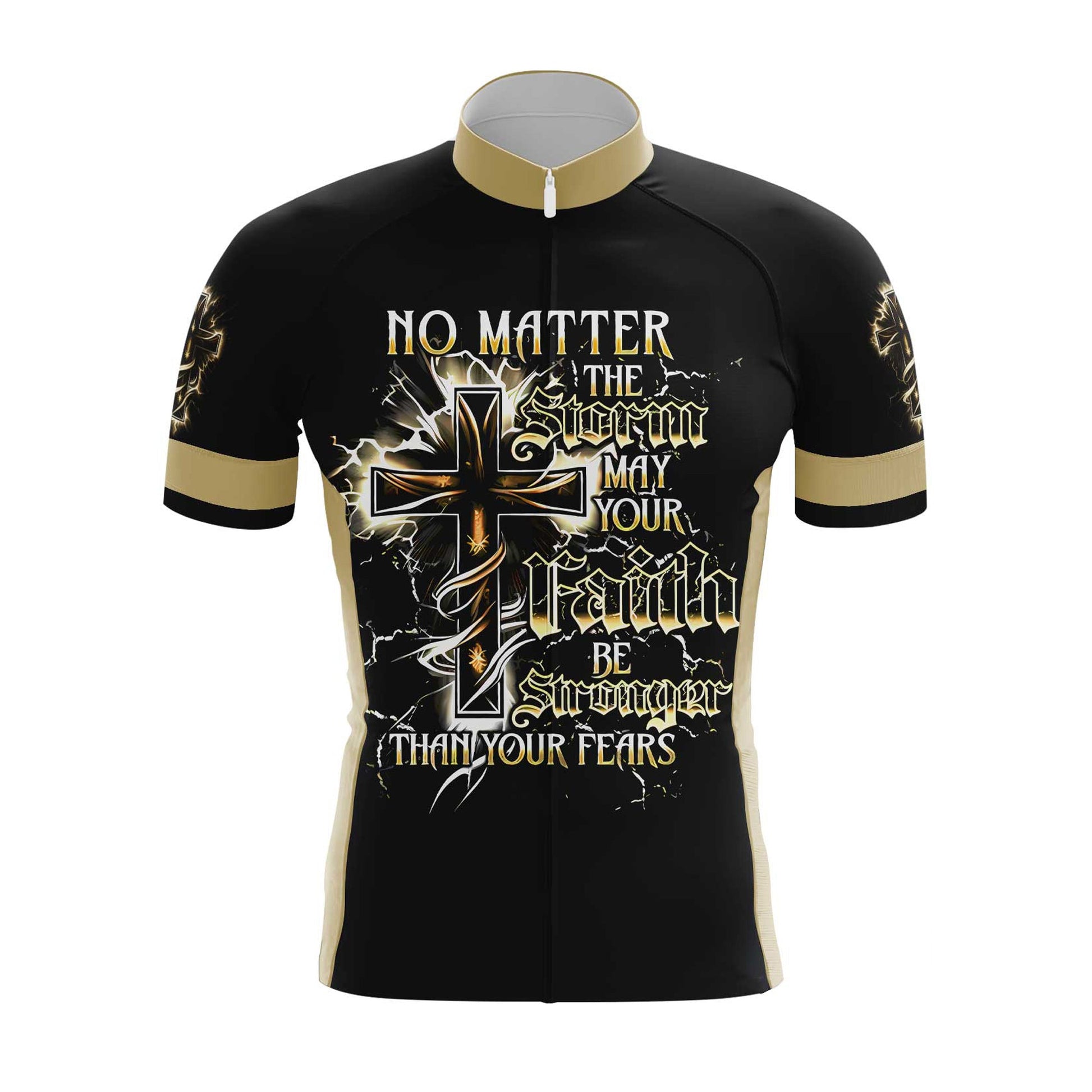 May Your Faith Be Stronger Than Fears Men's Cycling Jersey Set, Road Bike Cycling Kit for Men, Biking Outfit, Bicycle Suit, Team Racing Uniform