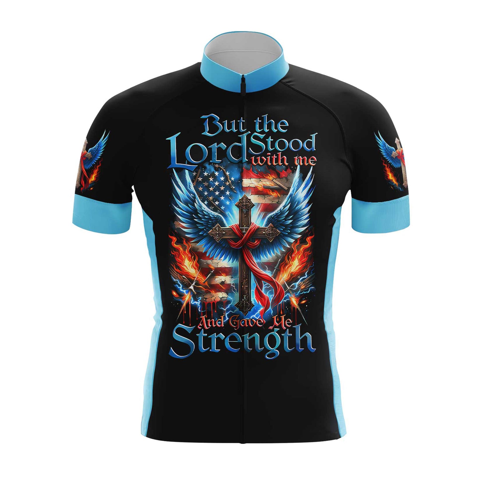 But The Lord Stood With Me Men's Cycling Jersey Set, Road Bike Cycling Kit for Men, Biking Outfit, Bicycle Suit, Team Racing Uniform