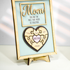 Mom Puzzle Sign With Holder, Mother's Day Gift From Kids, Personalized Unique Engraved Wood Sign