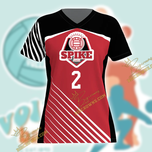 BigCrowns Spike Force Volleyball V-neck Shirt