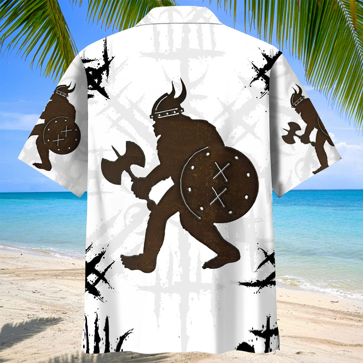 Bigfoot Viking Warrior Hawaiian Shirt