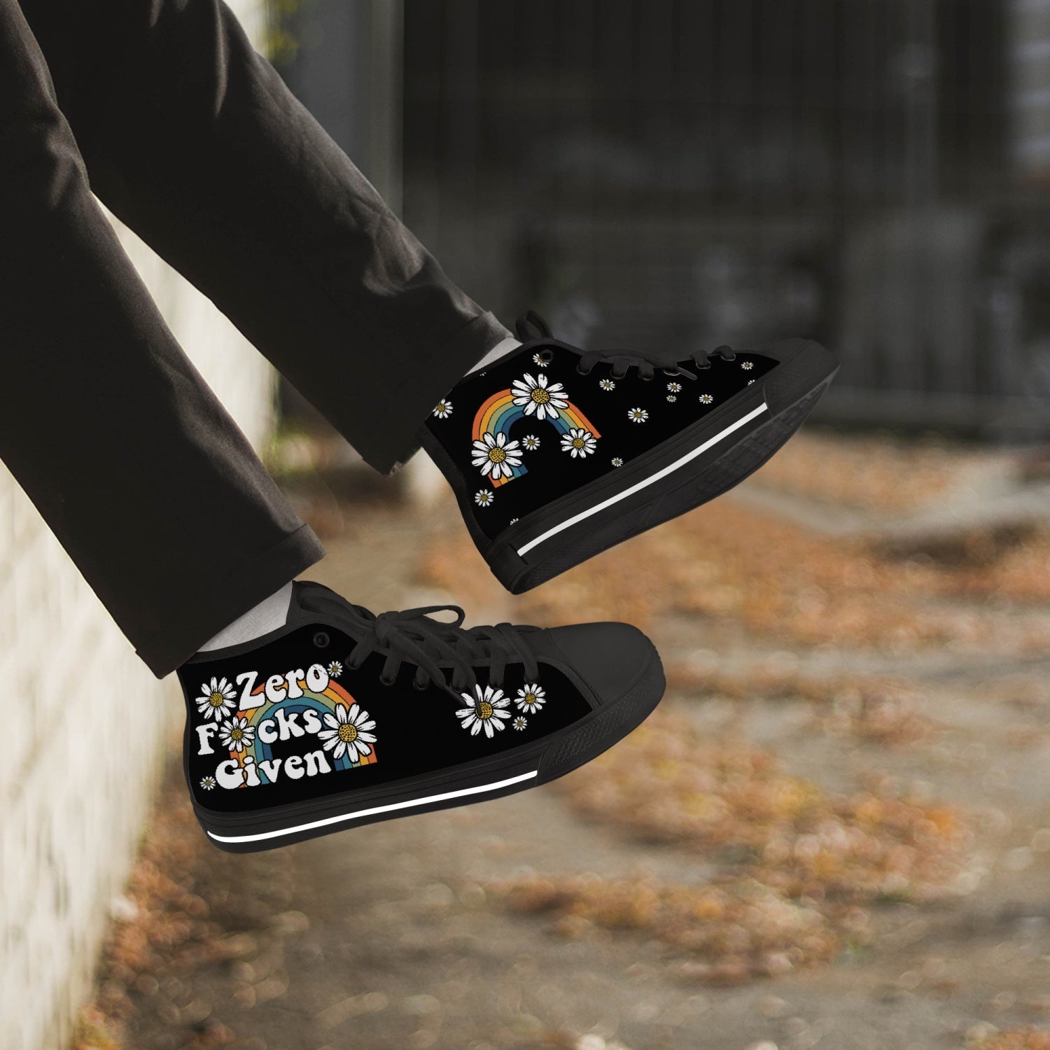 ZERO F GIVEN DAISY RAINBOW HIGH TOP CANVAS SHOES - TY0410221