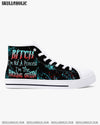 I'M THE F QUEEN SUGAR SKULL HIGH TOP CANVAS SHOES - TLTW0504239