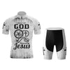 Built By God Powered By Jesus Men's Cycling Jersey Set, Road Bike Cycling Kit for Men, Biking Outfit, Bicycle Suit, Team Racing Uniform