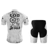 Built By God Powered By Jesus Men's Cycling Jersey Set, Road Bike Cycling Kit for Men, Biking Outfit, Bicycle Suit, Team Racing Uniform