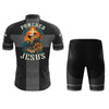 Powered By Jesus Men's Cycling Jersey Set, Road Bike Cycling Kit for Men, Biking Outfit, Bicycle Suit, Team Racing Uniform