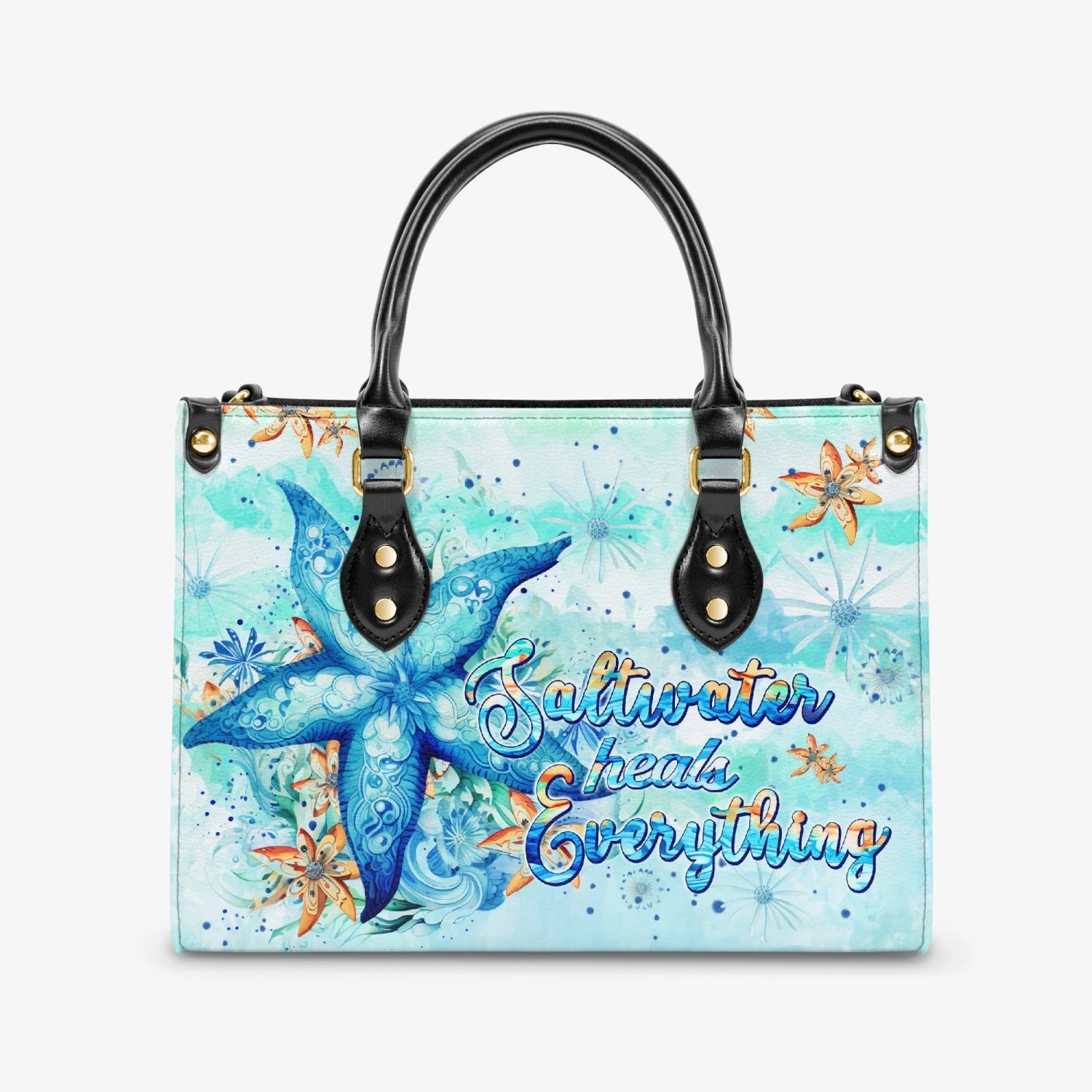 Bigcrowns SALTWATER HEALS EVERYTHING STARFISH LEATHER HANDBAG TLPQ2803243