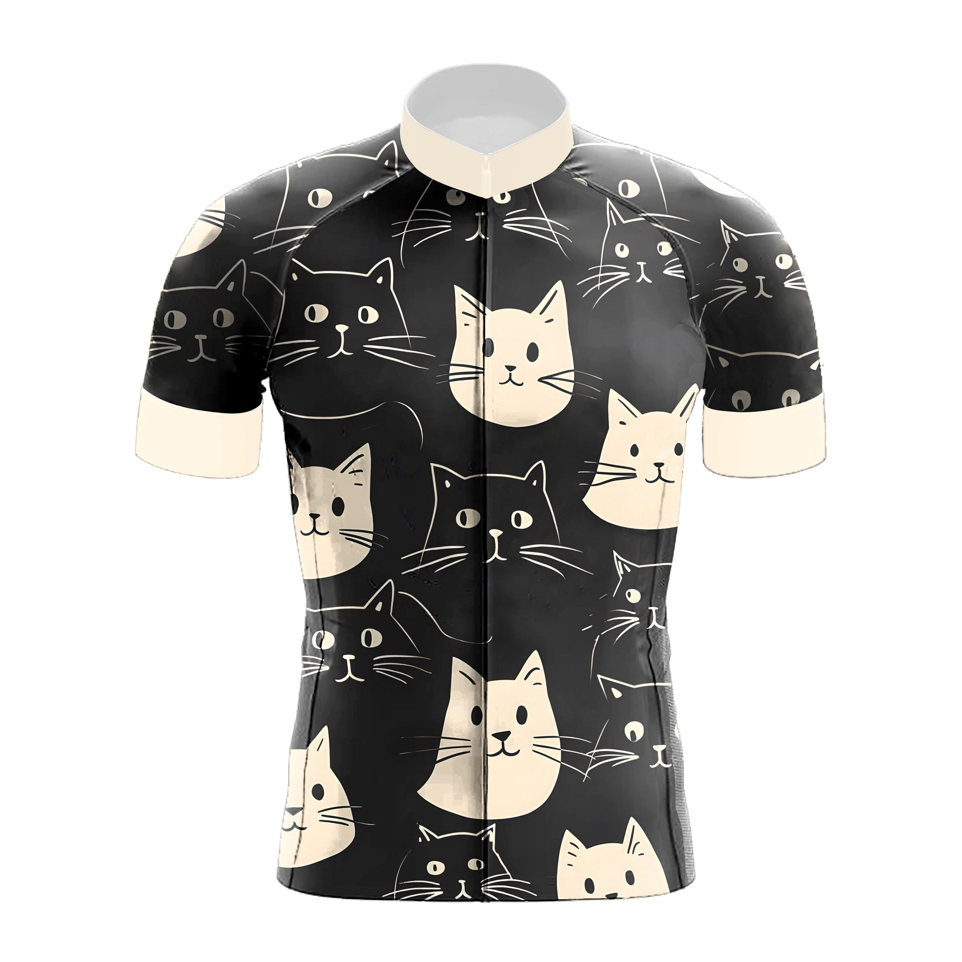 Happy Emoticon Cat Men's Cycling Jersey Set, Road Bike Cycling Kit for Men, Biking Outfit, Bicycle Suit, Team Racing Uniform