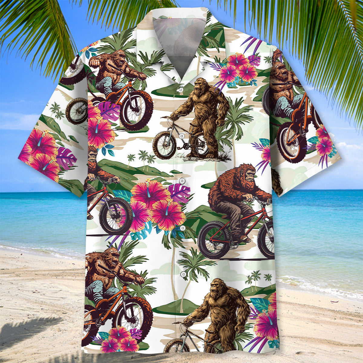 Bigfoot Mountain Bike Summer Hawaiian Shirt