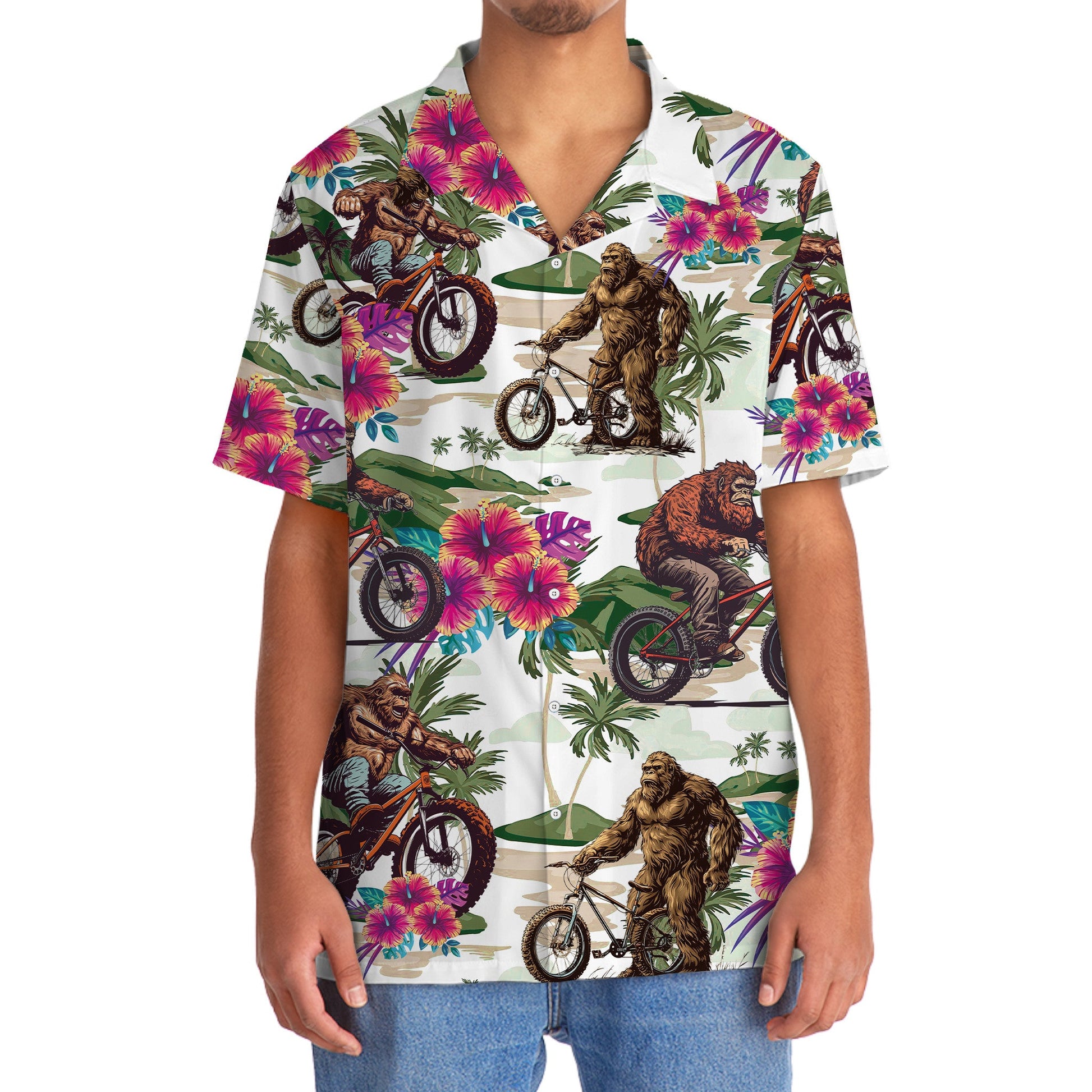 Bigfoot Mountain Bike Summer Hawaiian Shirt