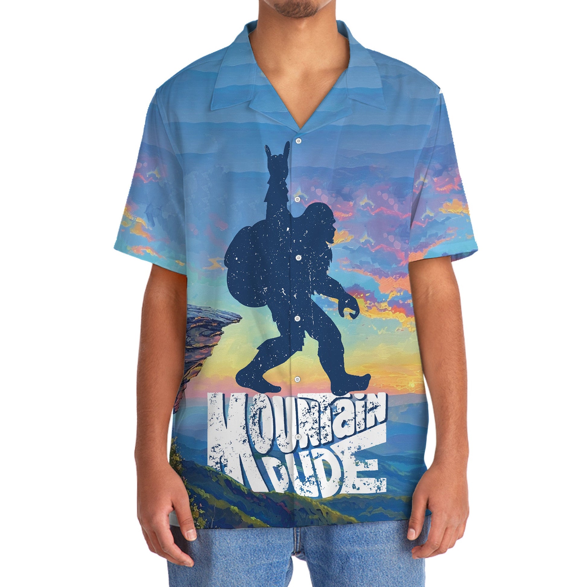 Bigfoot Mountain Hiking Hawaiian Shirt