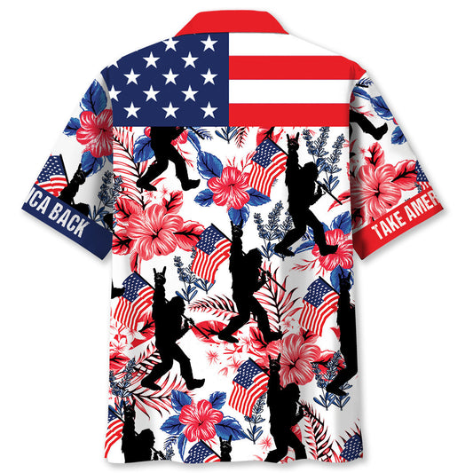 Bigfoot Take America Back Hawaiian Shirt