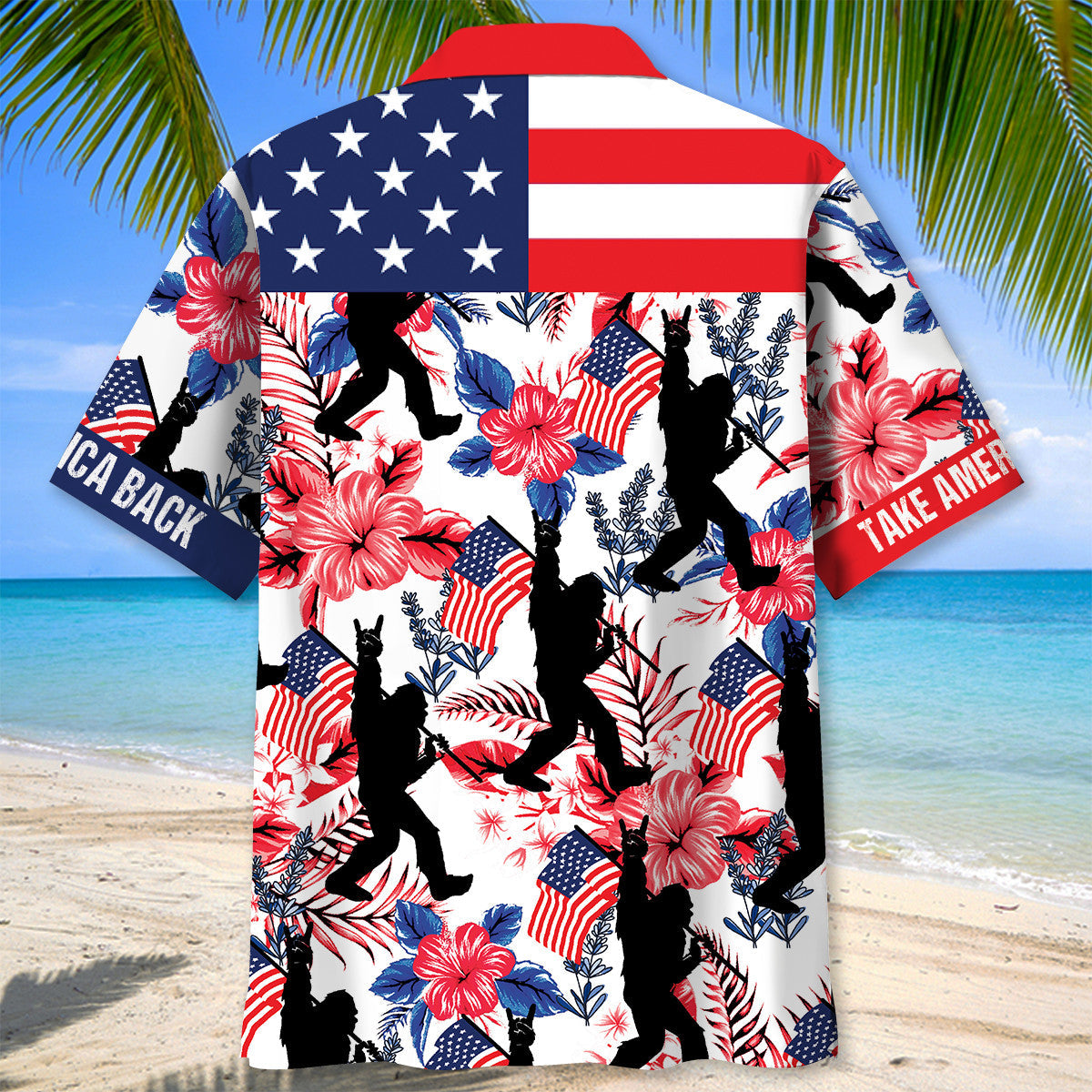 Bigfoot Take America Back Hawaiian Shirt