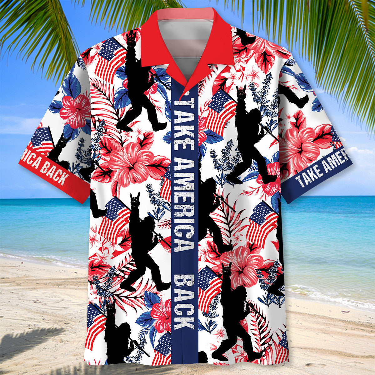 Bigfoot Take America Back Hawaiian Shirt