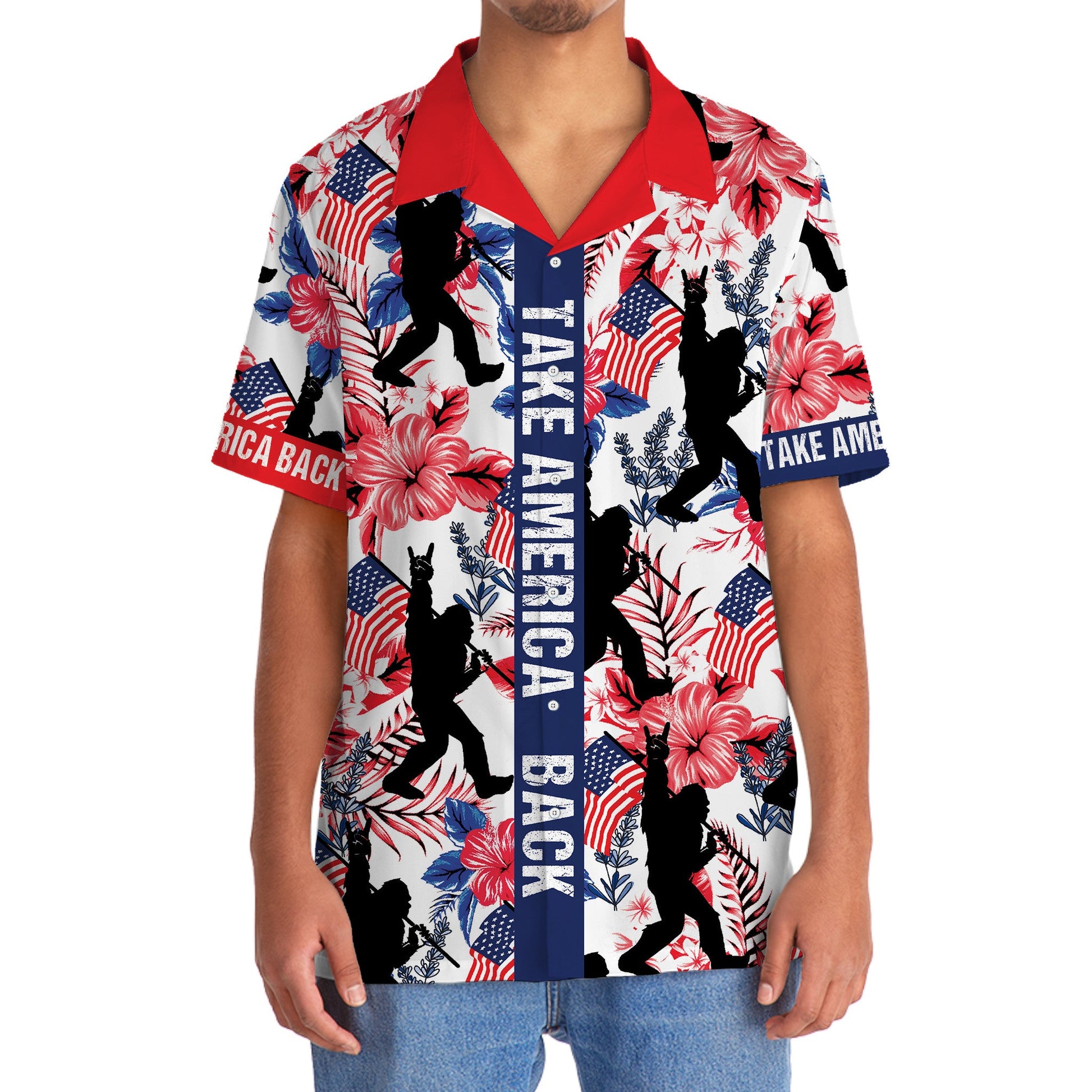 Bigfoot Take America Back Hawaiian Shirt