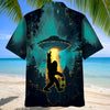 Bigfoot Alien Camping Night Hawaiian Shirt