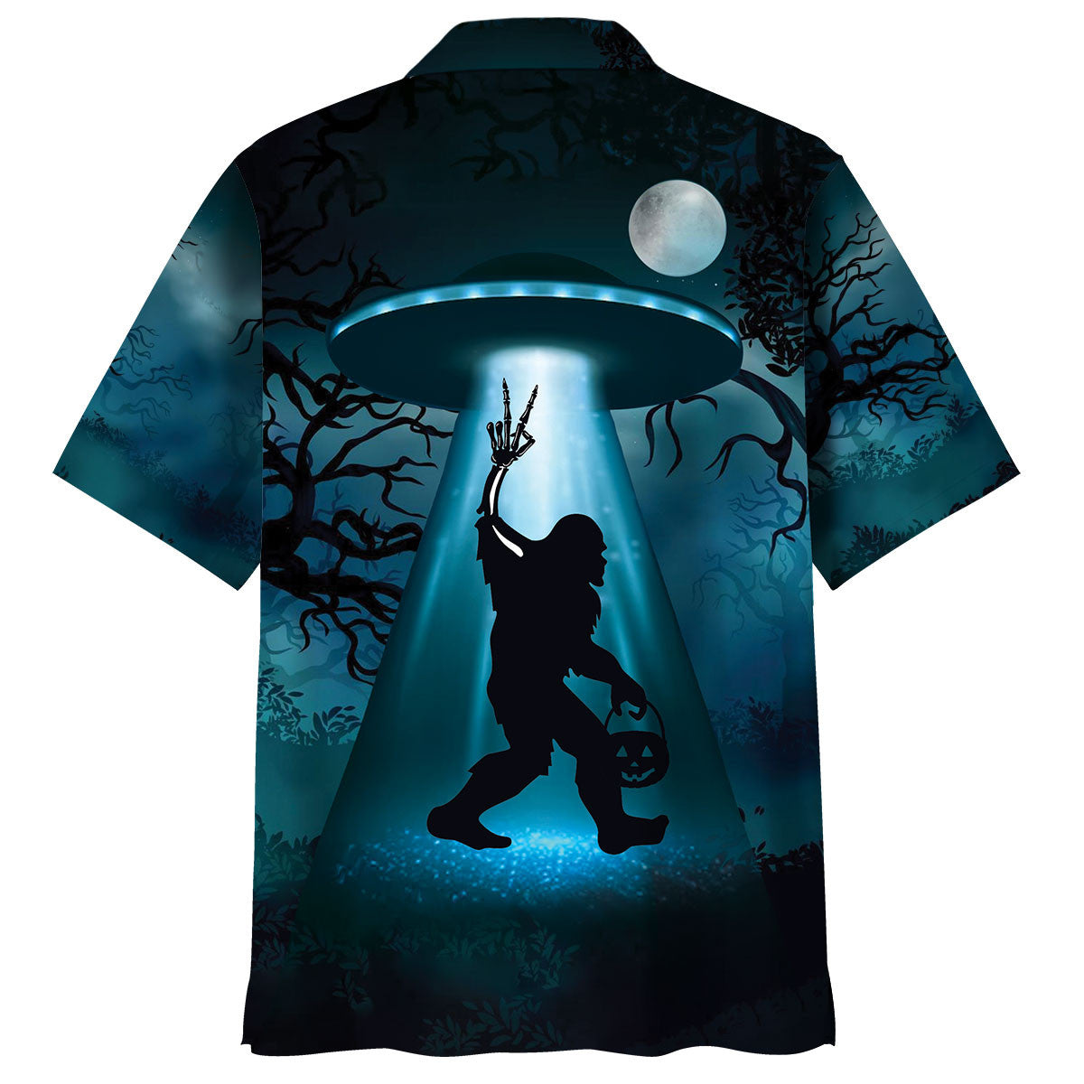 Funny Skeleton Bigfoot Horror Night Hawaiian Shirt