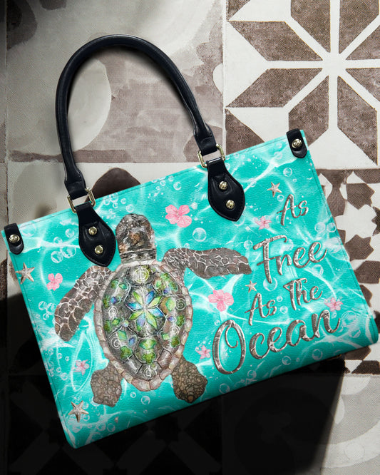 As Free As The Ocean Leather Handbag