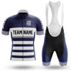 BigCrowns |  Navy White Cycling Short Sleeve Custom Name Cycling Kit