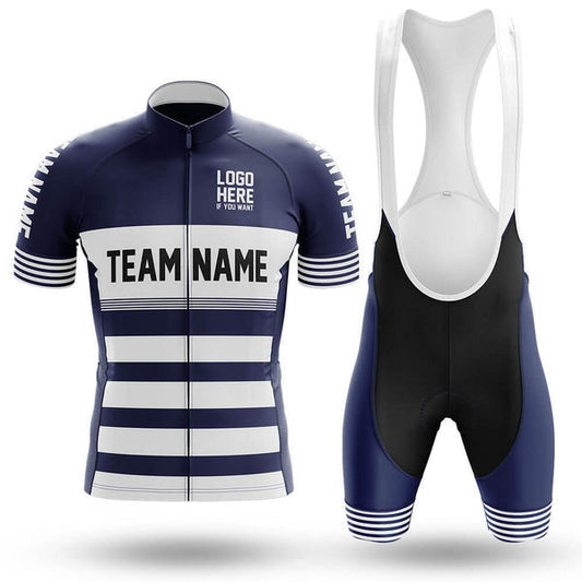 BigCrowns |  Navy White Cycling Short Sleeve Custom Name Cycling Kit
