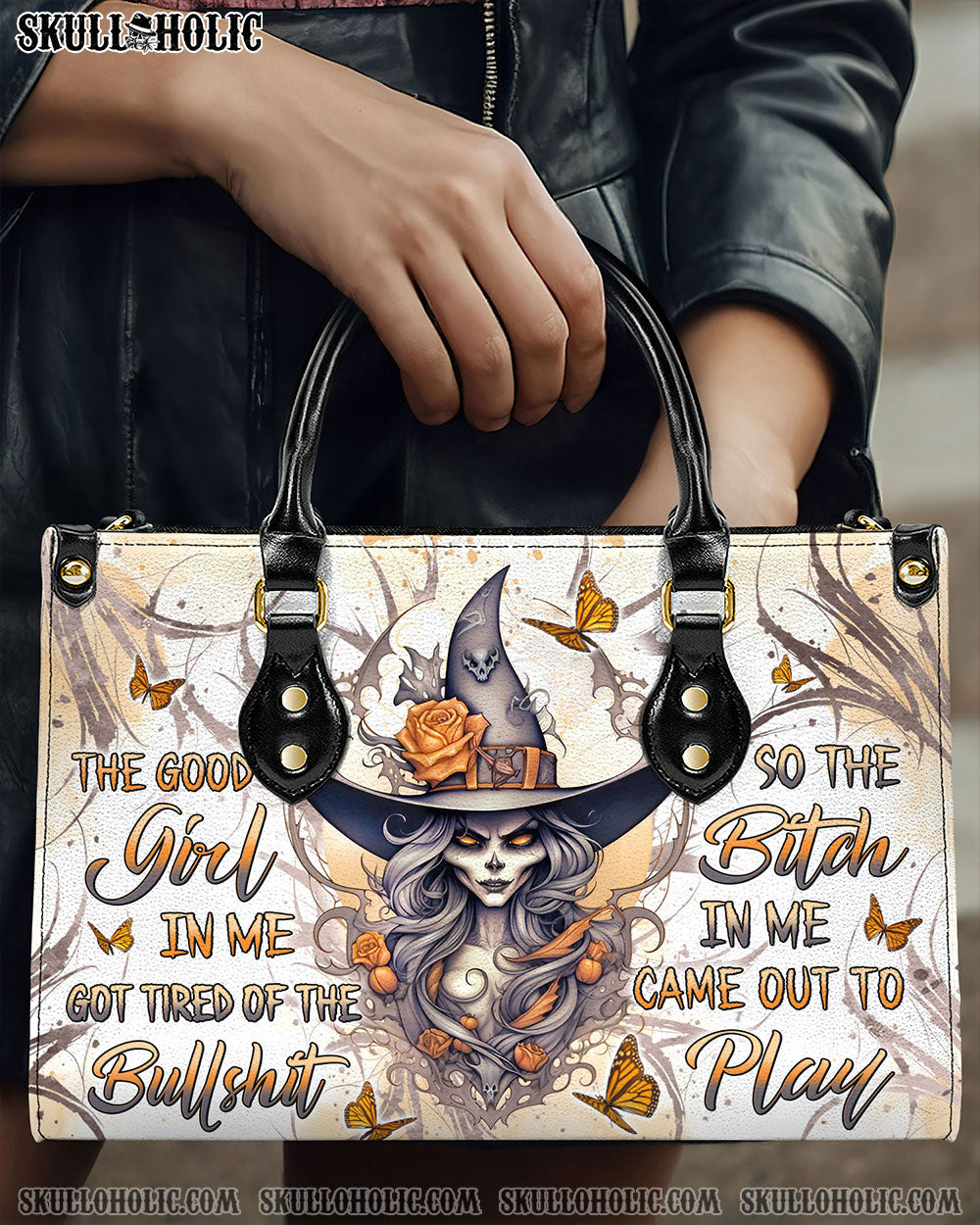 THE GOOD GIRL IN ME GOT TIRED WITCH HALLOWEEN LEATHER HANDBAG - YHLN1208244