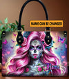SUGAR SKULL WOMAN LEATHER HANDBAG - YHLN1411244