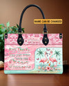 Some Girls Are Just Born Flamingo Leather Handbag